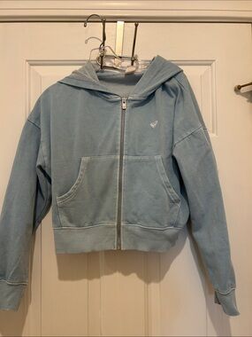 Roxy light blue crop hoodie, Women’s XS
